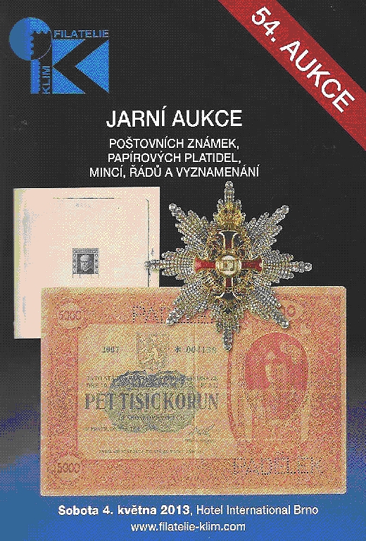 54. AUKCE Filatelie Klim 54. AUKCE Filatelie Klim