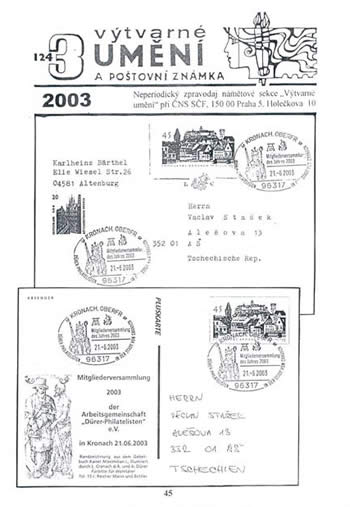 Výtvarné umění a poštovní známka číslo 3/2003