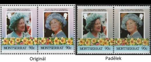 85. narozeniny královny Elizabeth královny matky - pravé známky a padělky Montserrat 85. narozeniny královny Elizabeth královny matky - pravé známky a padělky Montserrat