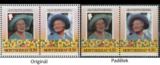 85. narozeniny královny Elizabeth královny matky - pravé známky a padělky Montserrat 85. narozeniny královny Elizabeth královny matky - pravé známky a padělky Montserrat