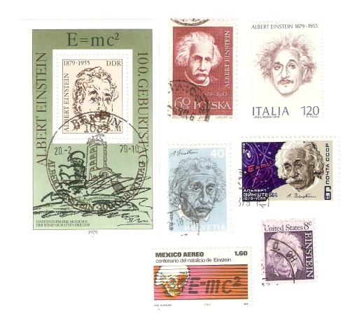 Albert Einstein a jeho najslávnejší vzorec na známkach Albert Einstein a jeho najslávnejší vzorec na známkach