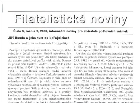 Filatelistické noviny 3/2006 Filatelistické noviny 3/2006