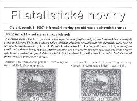 Filatelistické noviny 4/2007 Filatelistické noviny 4/2007