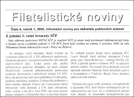 Filatelistické noviny 6/2005 Filatelistické noviny 6/2005