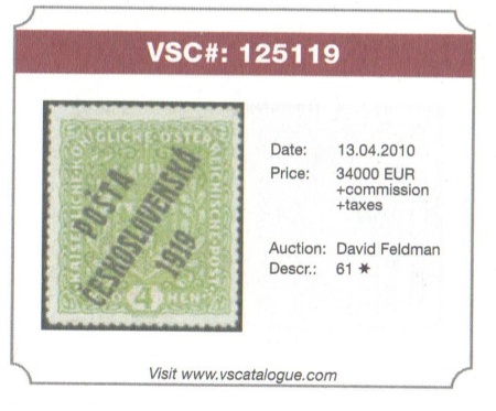Forgery of granite stamp of Czechoslovakia depicted in catalogue Forgery of granite stamp of Czechoslovakia depicted in catalogue