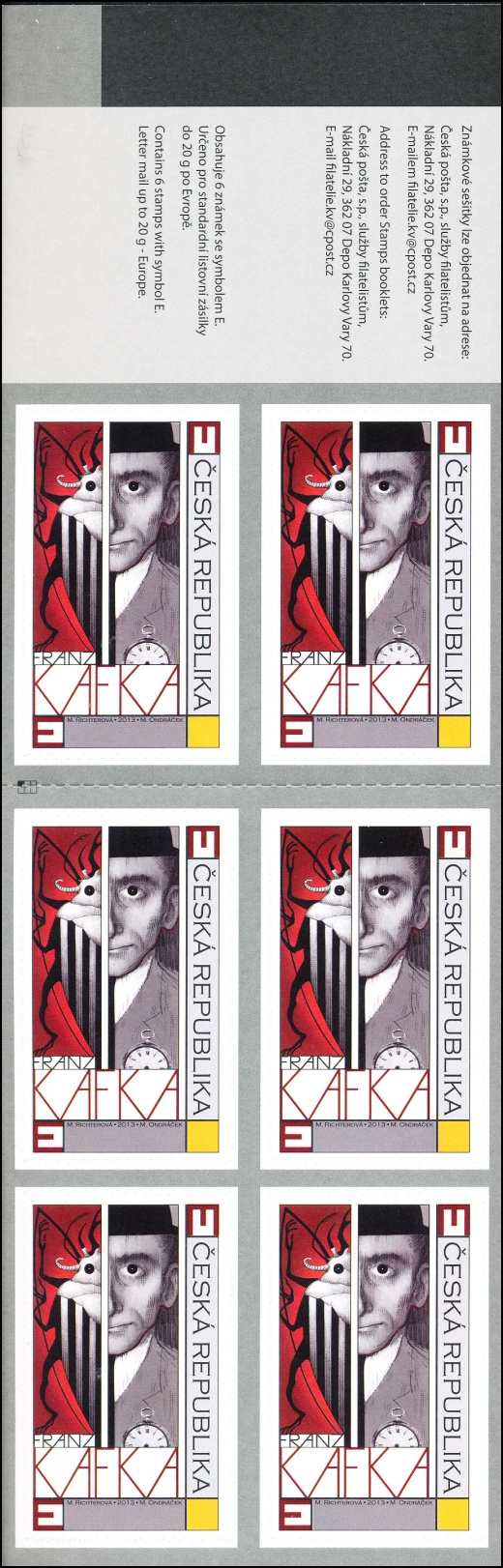 Franz Kafka - známkový sešitek Franz Kafka - známkový sešitek