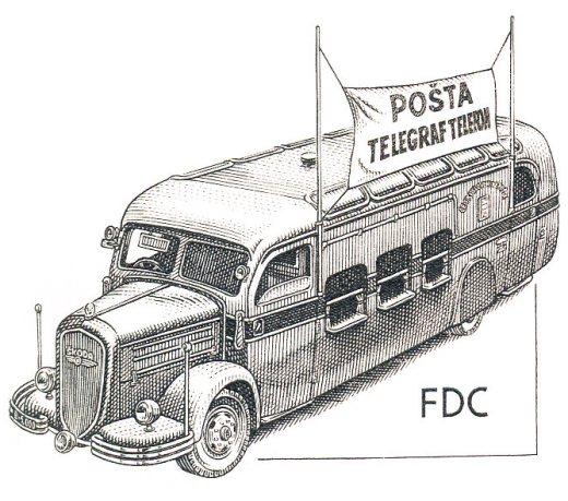Historické dopravní prostředky - poštovní autobus Historické dopravní prostředky - poštovní autobus