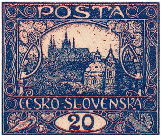 Hradčany 20 hal. karmínová 8/II Hradčany 20 hal. karmínová 8/II