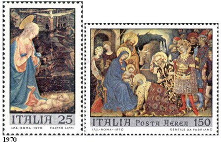 Italské vánoční známky 1970 – 2005 Italské vánoční známky 1970 – 2005