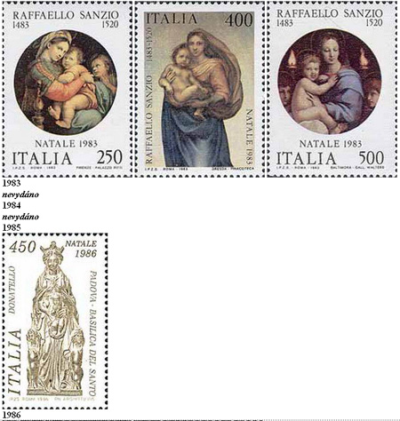 Italské vánoční známky 1970 – 2005 Italské vánoční známky 1970 – 2005