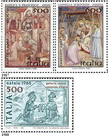 Italské vánoční známky 1970 – 2005 Italské vánoční známky 1970 – 2005