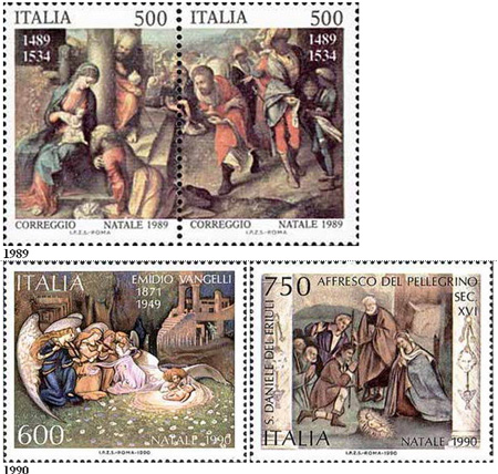 Italské vánoční známky 1970 – 2005 Italské vánoční známky 1970 – 2005