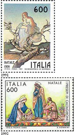 Italské vánoční známky 1970 – 2005 Italské vánoční známky 1970 – 2005