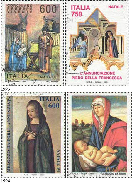 Italské vánoční známky 1970 – 2005 Italské vánoční známky 1970 – 2005