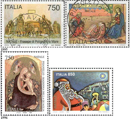 Italské vánoční známky 1970 – 2005 Italské vánoční známky 1970 – 2005