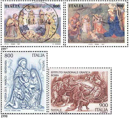 Italské vánoční známky 1970 – 2005 Italské vánoční známky 1970 – 2005