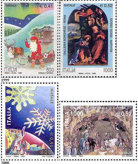 Italské vánoční známky 1970 – 2005 Italské vánoční známky 1970 – 2005