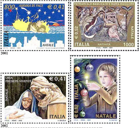Italské vánoční známky 1970 – 2005 Italské vánoční známky 1970 – 2005