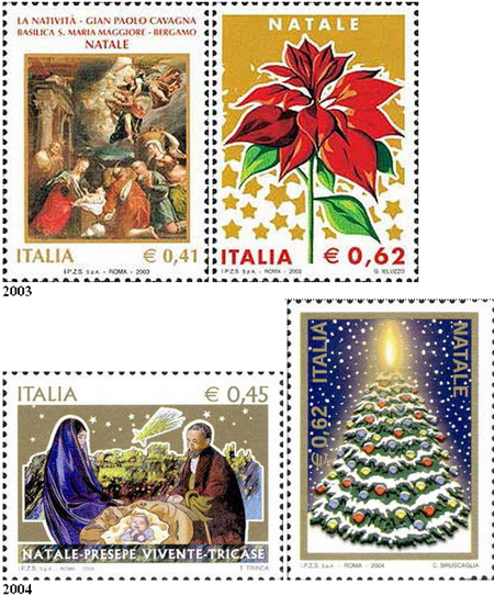 Italské vánoční známky 1970 – 2005 Italské vánoční známky 1970 – 2005