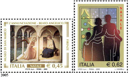 Italské vánoční známky 1970 – 2005 Italské vánoční známky 1970 – 2005
