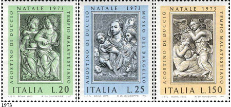Italské vánoční známky 1970 – 2005 Italské vánoční známky 1970 – 2005