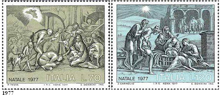 Italské vánoční známky 1970 – 2005 Italské vánoční známky 1970 – 2005