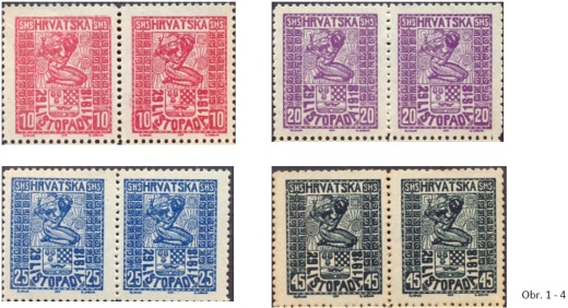 Jugoslávie - první vydání pro Chorvatsko - typy a padělky Jugoslávie - první vydání pro Chorvatsko - typy a padělky
