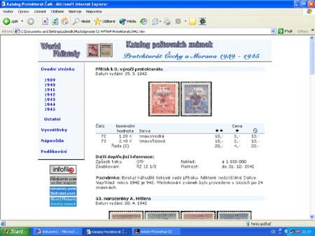 Novinka: CD-ROM World Philately 2005 - Protektorát Čechy a Morava (1939-1945) Novinka: CD-ROM World Philately 2005 - Protektorát Čechy a Morava (1939-1945)