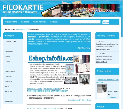 Oživení populárního magazínu Filokartie.cz Oživení populárního magazínu Filokartie.cz