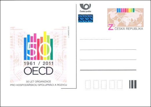 Vydání příležitostné poštovní dopisnice - 50 let OECD Vydání příležitostné poštovní dopisnice - 50 let OECD