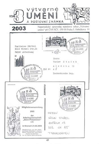 Výtvarné umění a poštovní známka číslo 3/2003 Výtvarné umění a poštovní známka číslo 3/2003