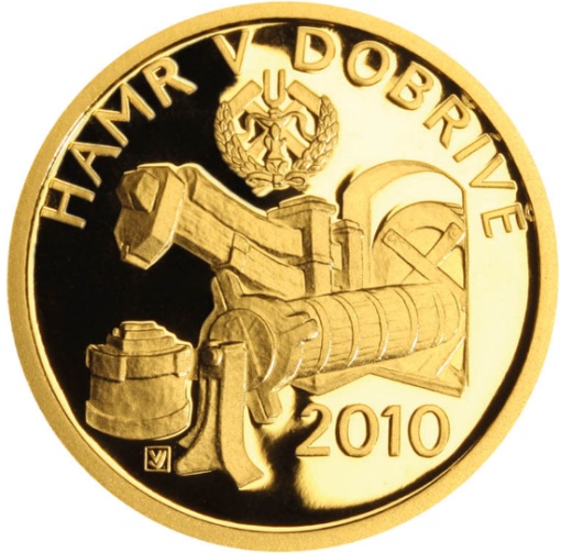 Zlatá 2500 Kč mince Hamr v Dobřívě proof Zlatá 2500 Kč mince Hamr v Dobřívě proof