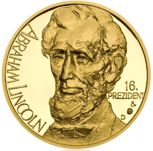 Zlatá uncová medaile Abraham Lincoln proof Zlatá uncová medaile Abraham Lincoln proof
