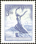 Celostátní výstava poštovních známek Bratislava 1952 - 3 Kčs modrá