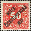 Pošta československá 1919 - Doplatní známky z roku 1916 - 50 h červená