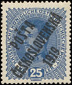 Pošta československá 1919 - Výplatní známky malého formátu z let 1916 - 1918 - 25 h modrá