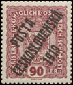 Pošta československá 1919 - Výplatní známky malého formátu z let 1916 - 1918 - 90 h fialová