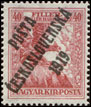 Pošta československá 1919 - Výplatní známky z let 1913 - 1916 - 40+2 f  červená