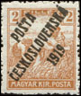Pošta československá 1919 - Výplatní známky z let 1916 - 1918 - 2 f světle hnědá
