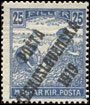Pošta československá 1919 - Výplatní známky z let 1916 - 1918 - 25 f modrá