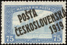 Pošta československá 1919 - Výplatní známky z roku 1917 - 75 f modrá
