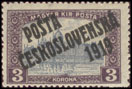 Pošta československá 1919 - Výplatní známky z roku 1917 - 3 K fialová