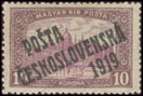 Pošta československá 1919 - Výplatní známky z roku 1917 - 10 K hnědá