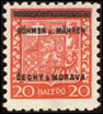 Přetiskové provizorium 1939 - 20 h červená