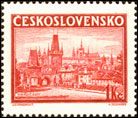 Výstava poštovních známke PRAGA - 1 Kč červená