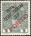 Známka s přetiskem Pošta československá 1919