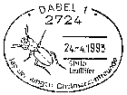 Střevlík hladký (C. glabratus) na německém razítku z r. 1993