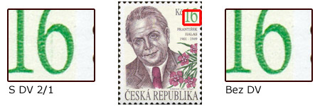 ZP 2/1 - zelená svislá šmouha v 16 Kč