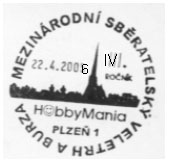 Dopisnice, příležitostné razítko a příležitostná R-nálepka HobbyMania 2006 Dopisnice, příležitostné razítko a příležitostná R-nálepka HobbyMania 2006