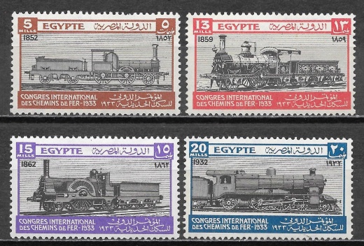 Dopravní náměty na egyptských známkách Dopravní náměty na egyptských známkách